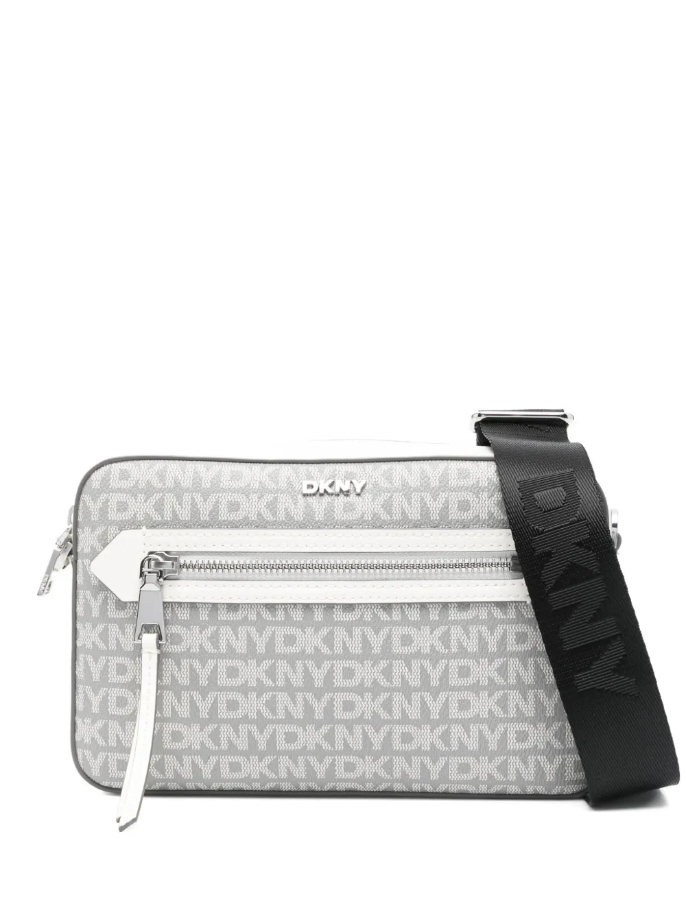 DKNY logo-monogram shoulder bag Wit