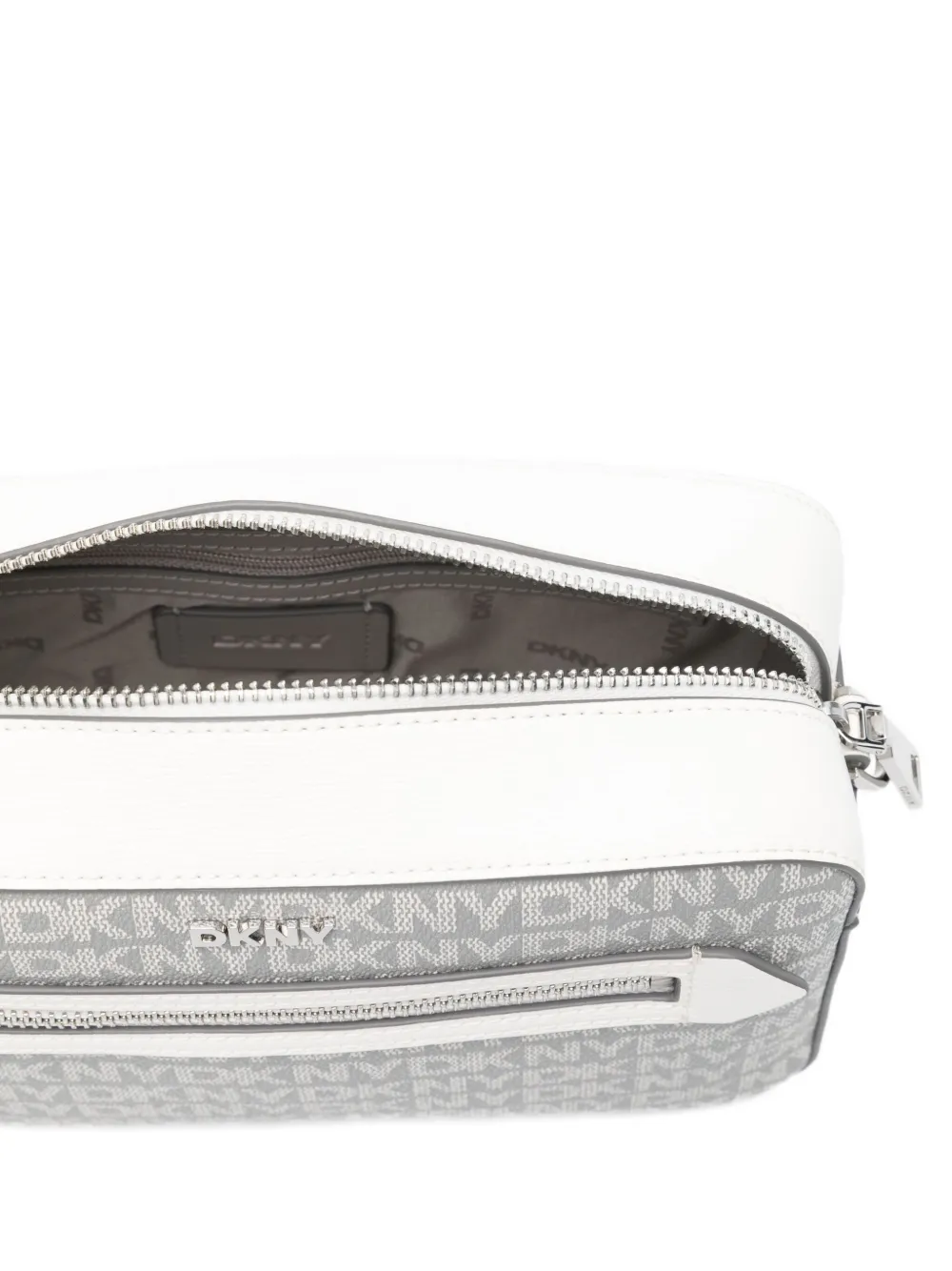 DKNY logo-monogram shoulder bag Wit