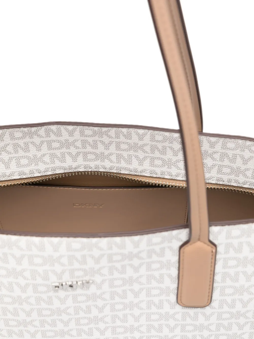 DKNY medium logo-pattern tote bag Wit