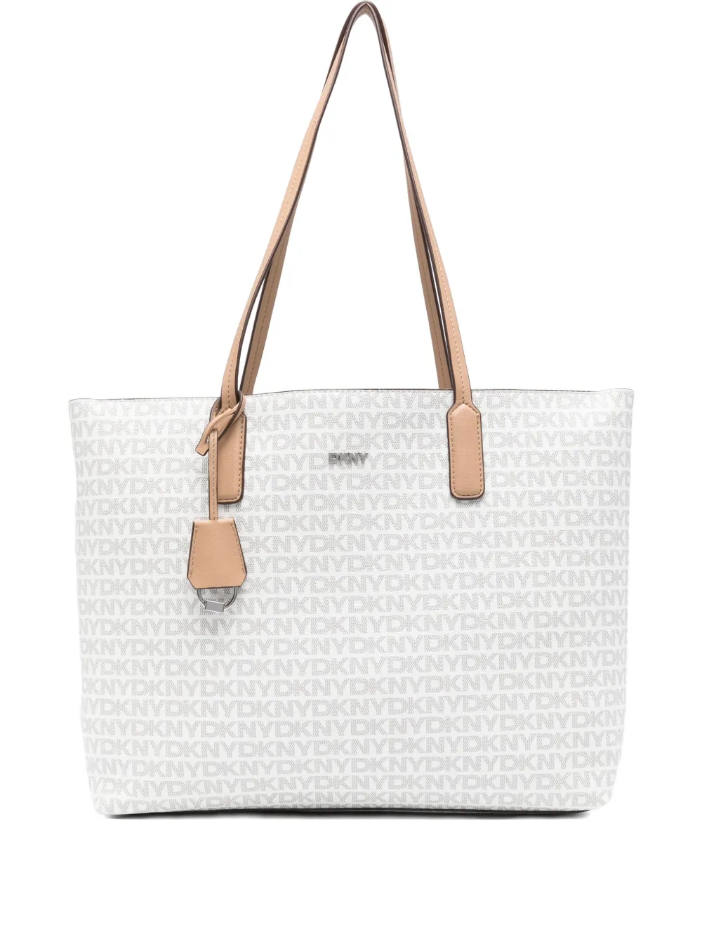 DKNY medium logo-pattern tote bag Wit