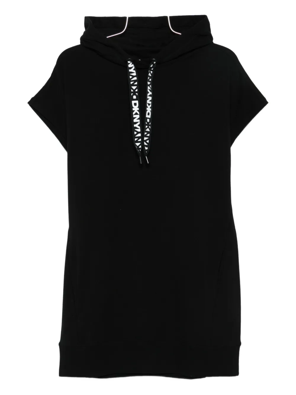 Dkny Hooded Mini Dress In Black