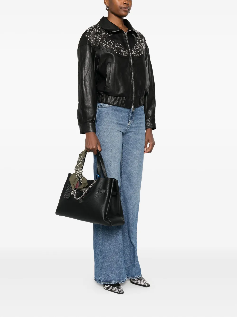 DKNY chain-embellished tote bag - Zwart