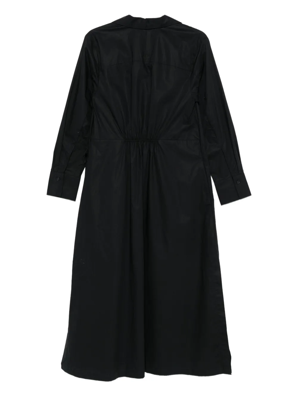 DKNY Midi-jurk met trekkoord en lange mouwen - Zwart