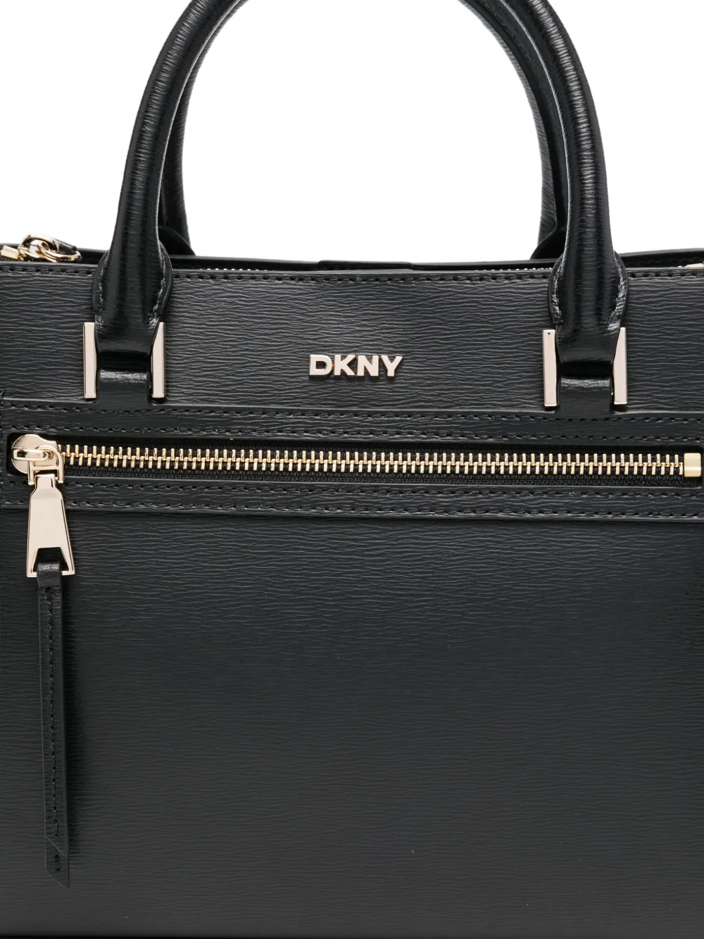 DKNY small logo-plaque tote bag Zwart