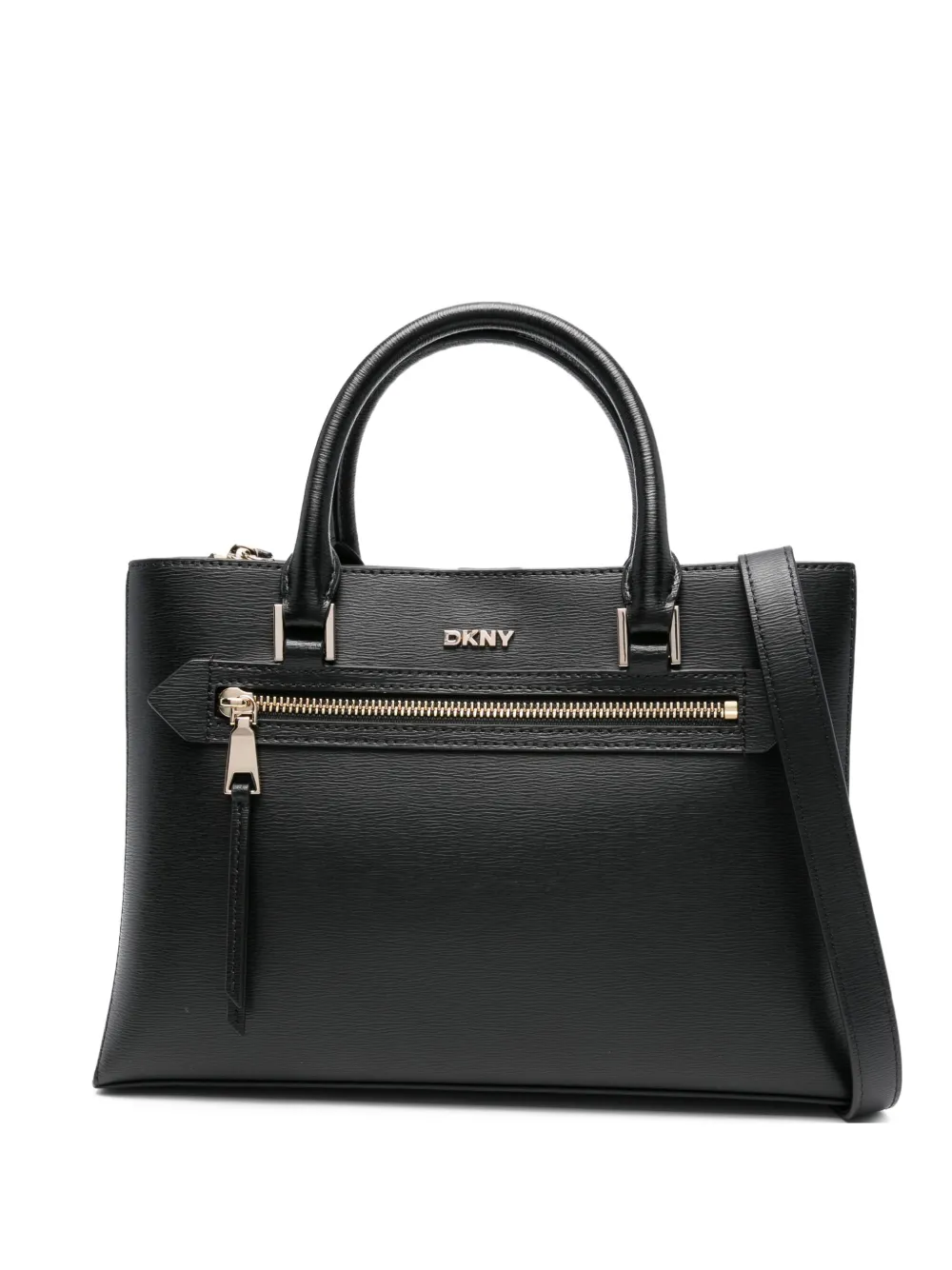 DKNY small logo-plaque tote bag Zwart