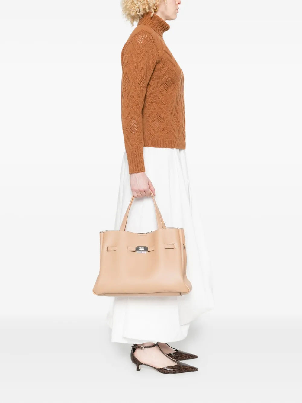 DKNY buckle-fastening tote bag - Beige