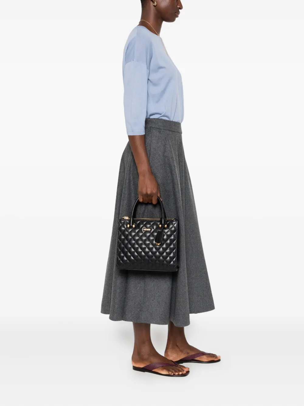 DKNY quilted tote bag - Zwart