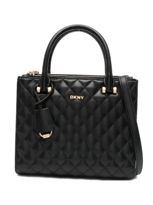 Sac DKNY En Toile Et Cuir - Sac à Bandoulière Occasion En Très Bon état - Couleur Blanc Et Jaune