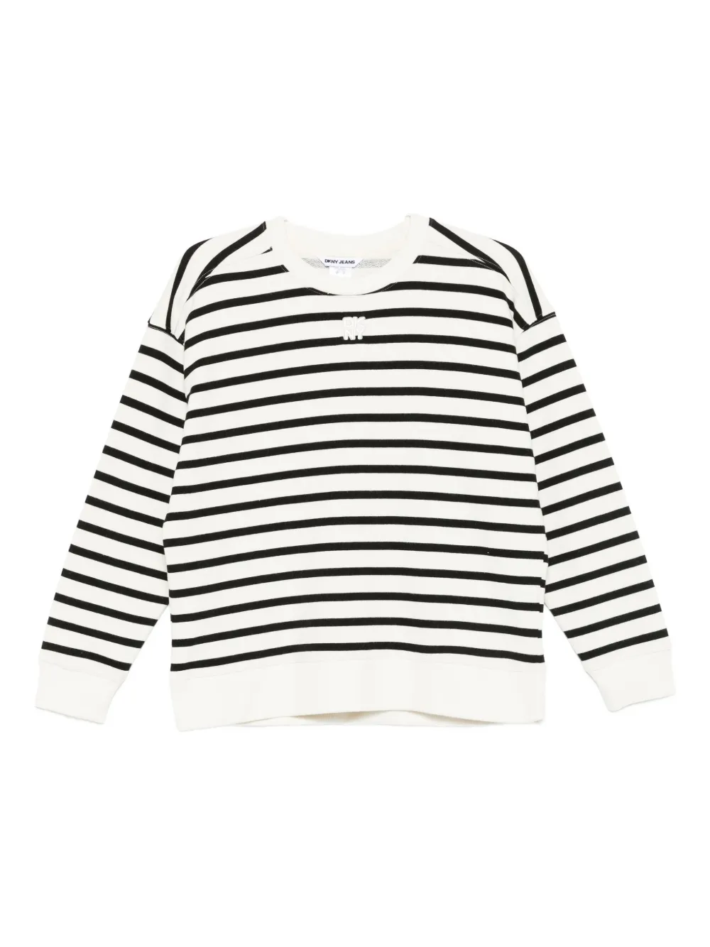 Dkny Striped Cotton Sweatshirt In White