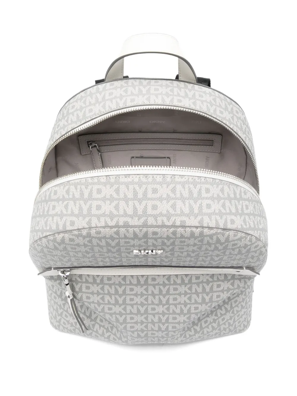 Dkny Bryant Ave Logo-plaque Backpack In Gray