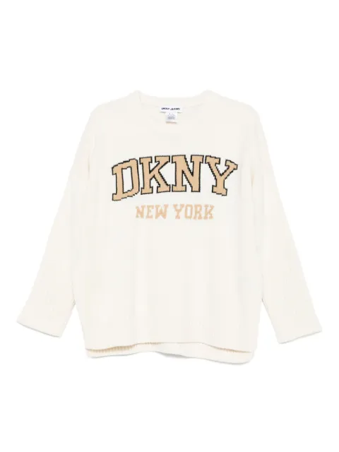 DKNY varsity-logo intarsia sweater 