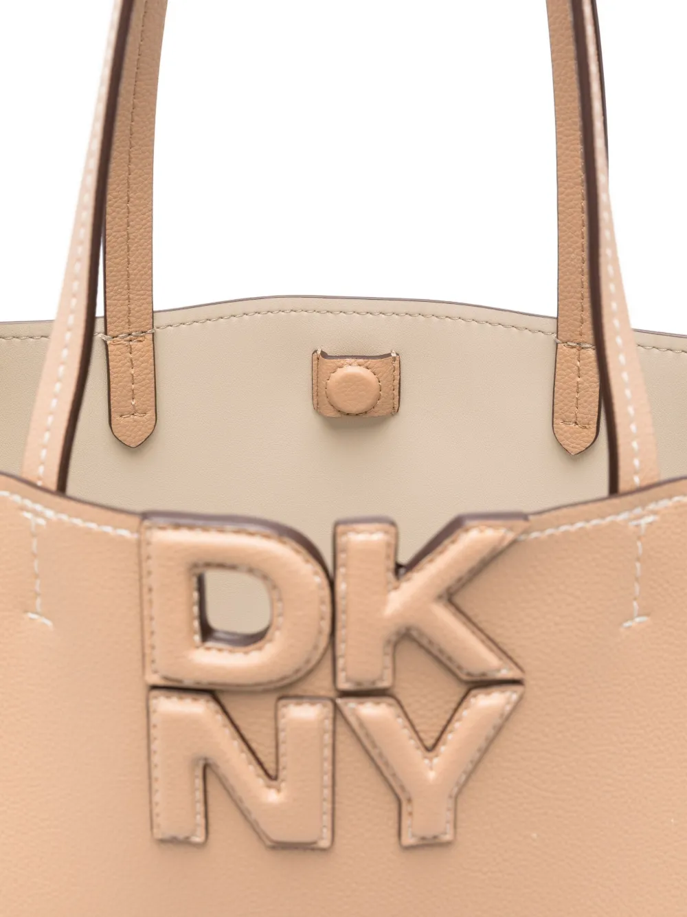 DKNY large logo-plaque tote bag Beige