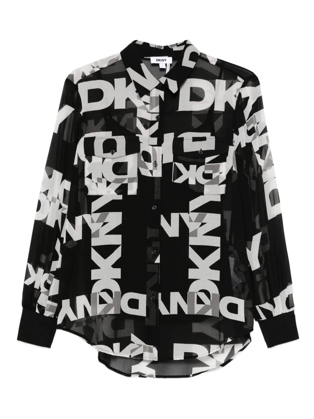 DKNY button-down logo-print shirt Zwart