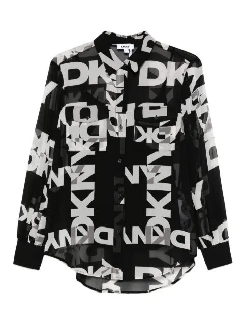 DKNY button-down logo-print shirt