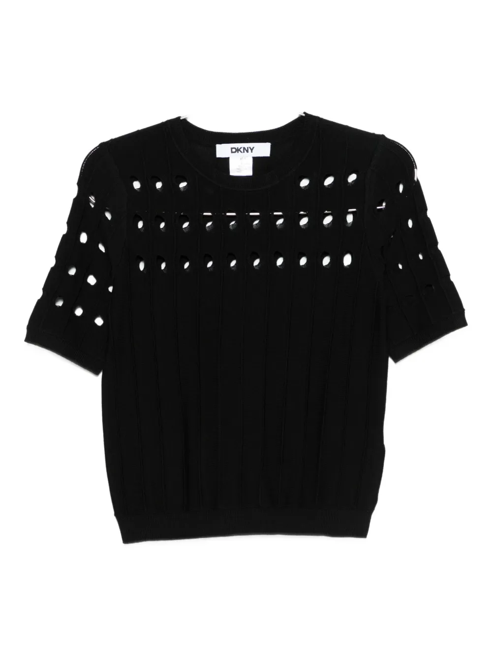 Dkny Cut-out Ribbed Sweater In Black