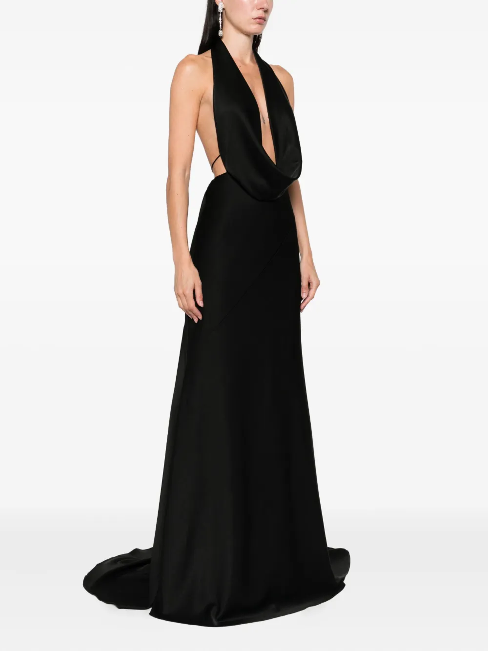 Alex Perry Maxi-jurk met hoge hals Zwart