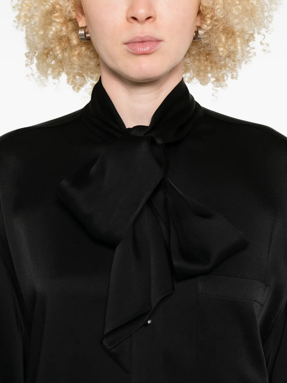 Stella McCartney tie-neck pocket mini dress Zwart