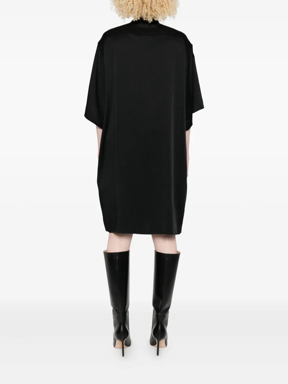 Stella McCartney tie-neck pocket mini dress Zwart