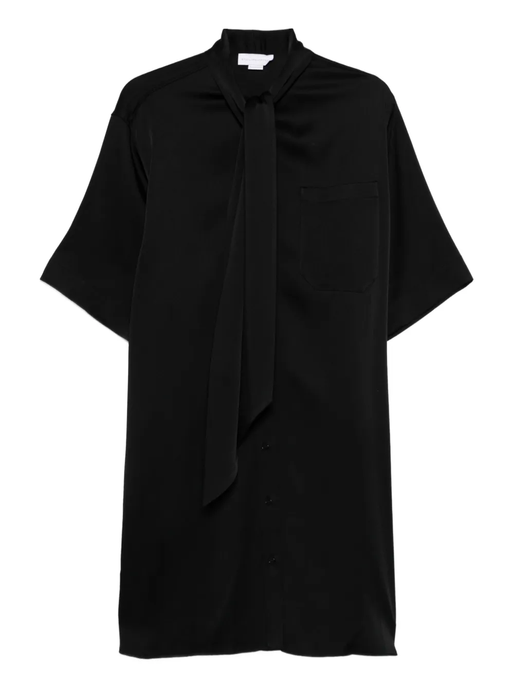 Stella McCartney tie-neck pocket mini dress Zwart