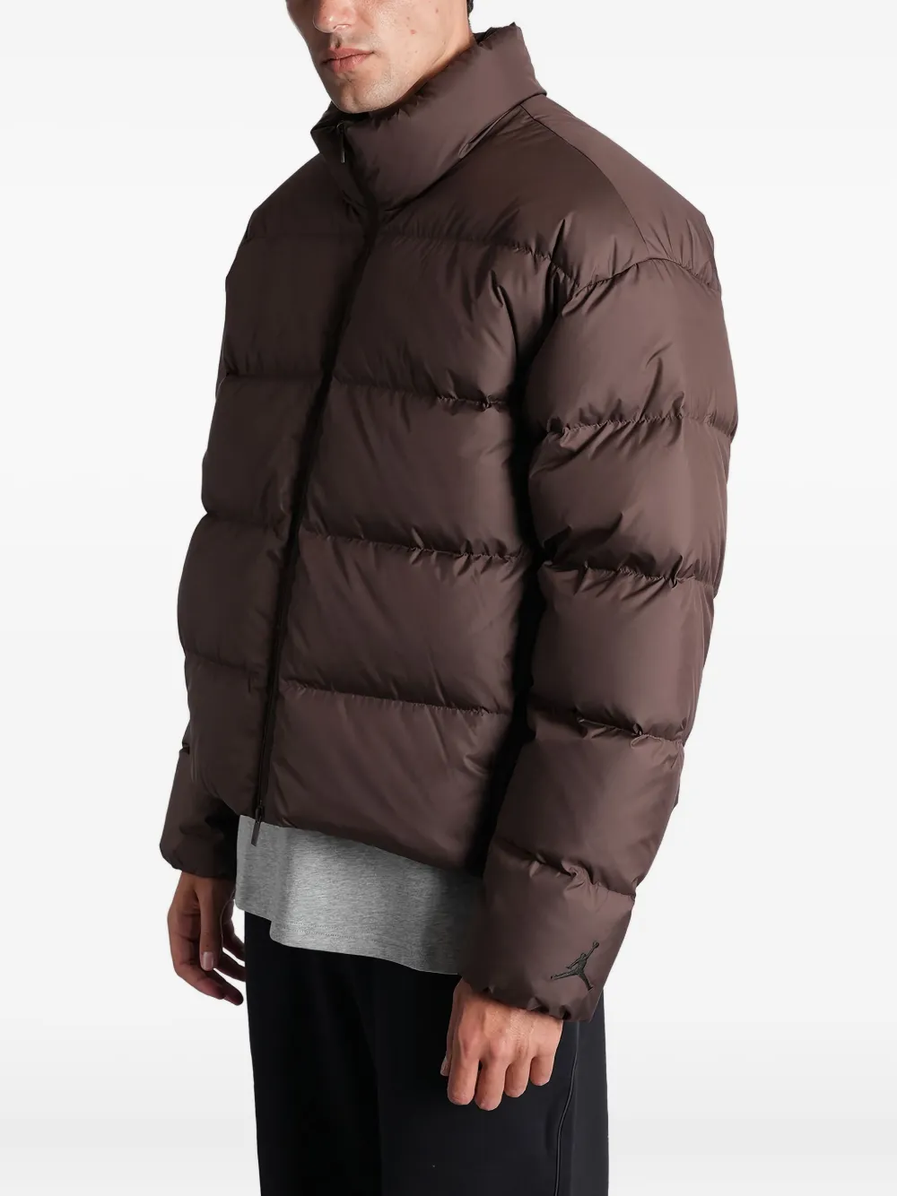 Jordan Flight gewatteerd jack met rits Bruin