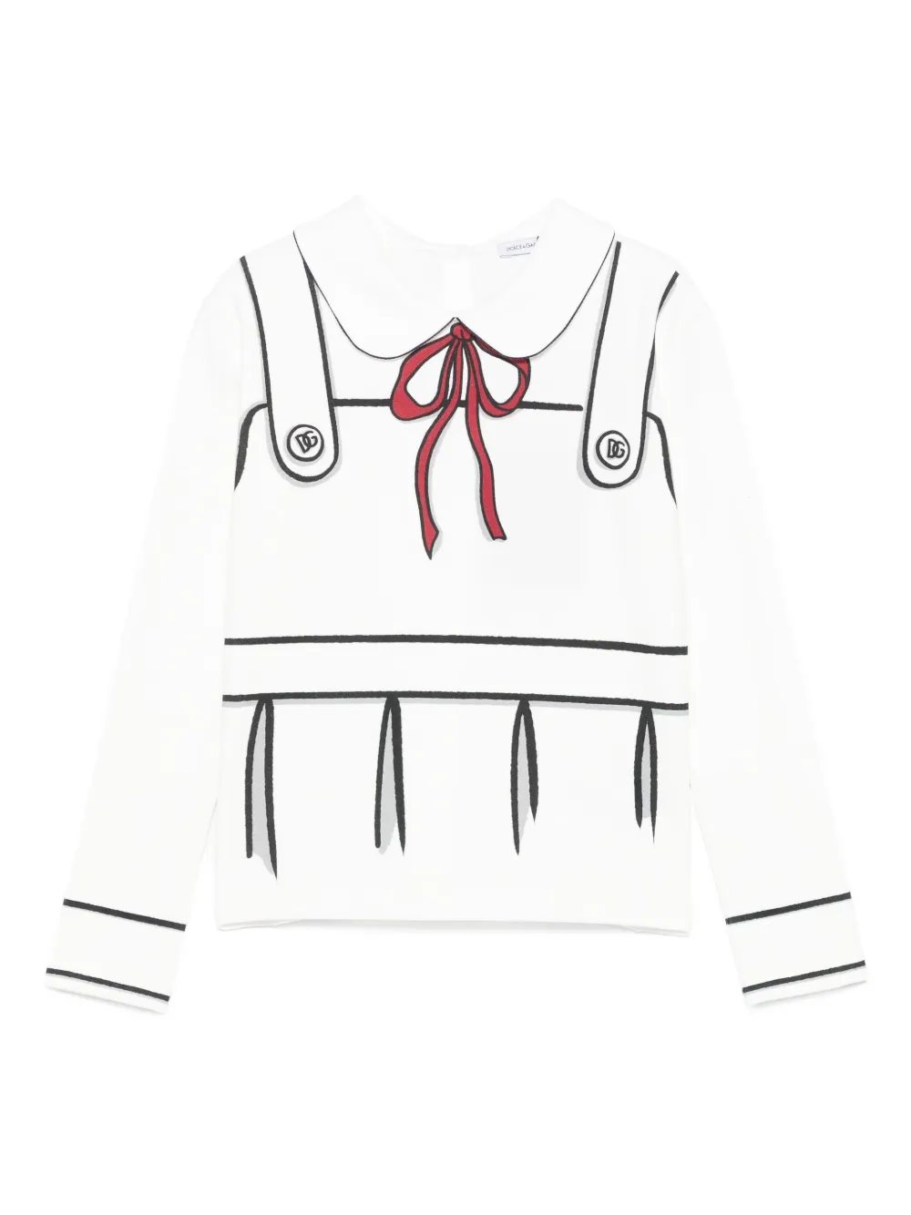 Dolce & Gabbana Kids trompe l'oeil-print blouse Wit