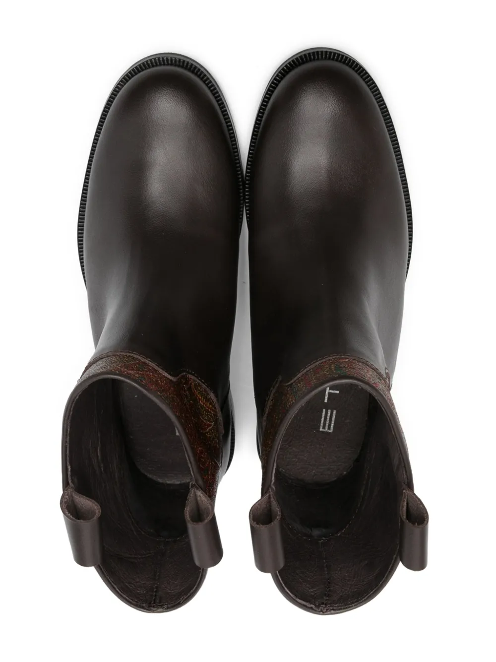 ETRO KIDS Pegaso-embroidered leather boots Blue