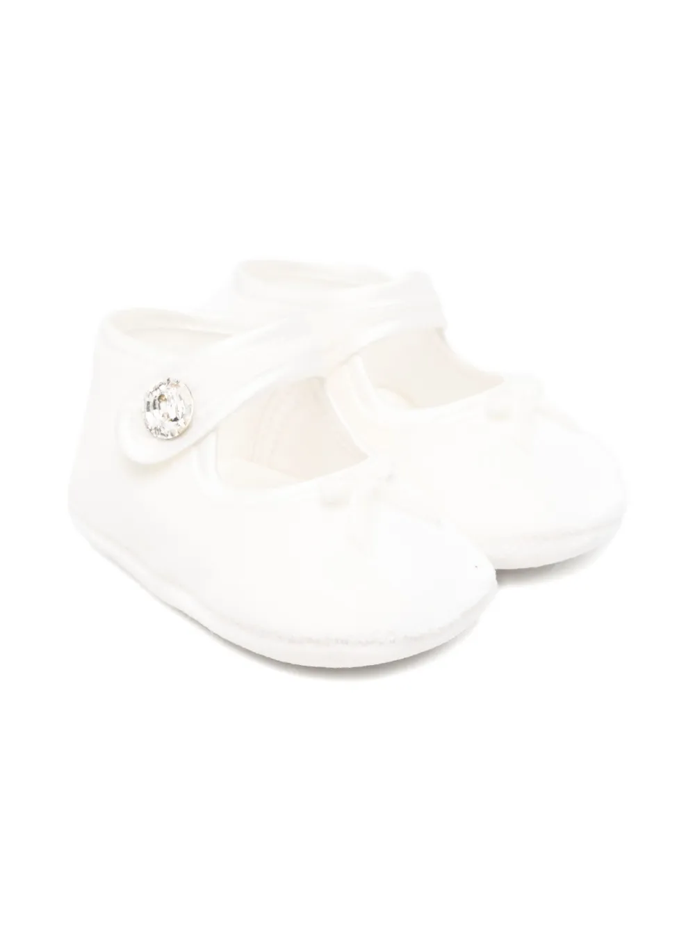 Monnalisa jewel-embellished bow pre-walkers White