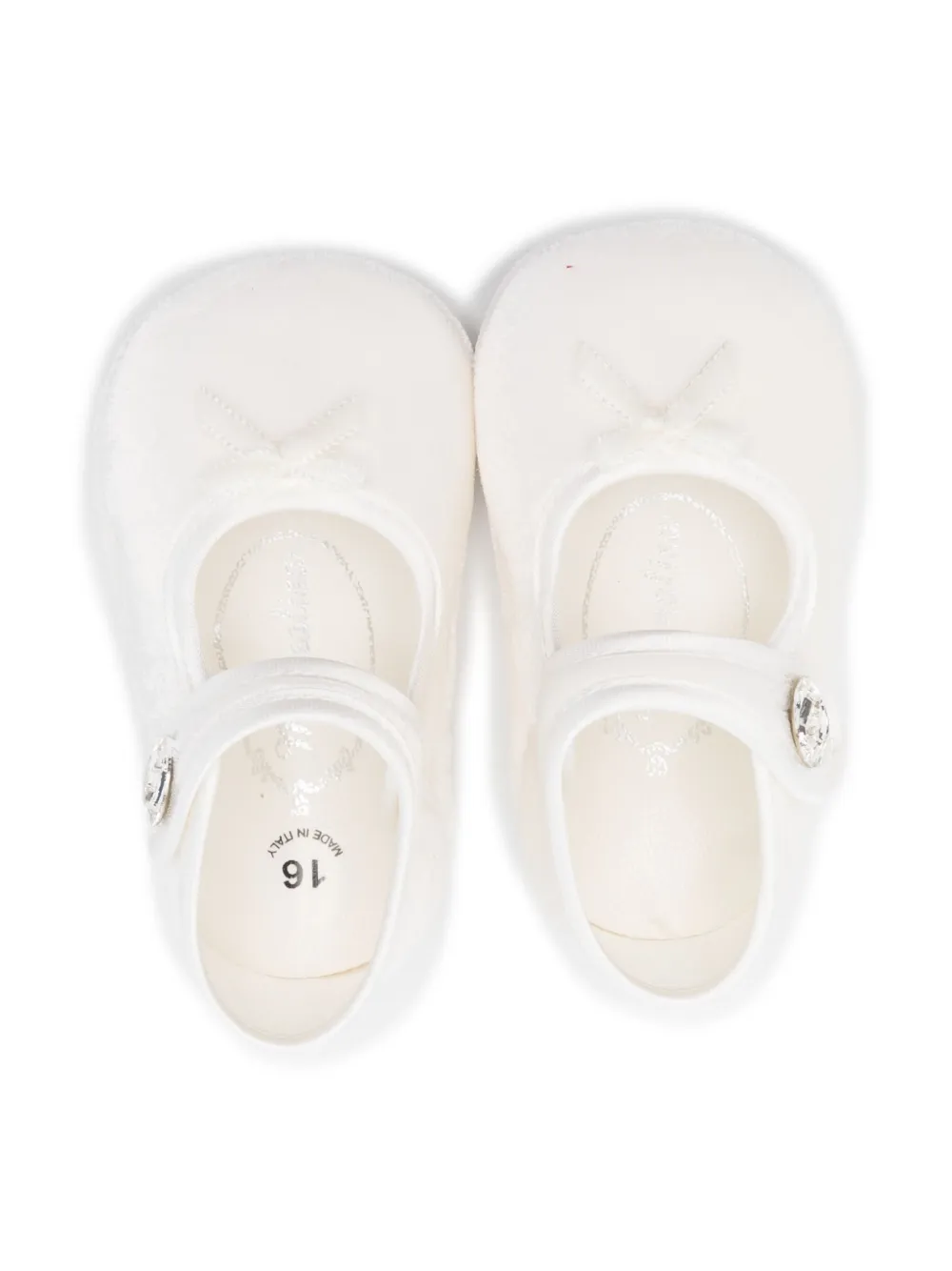 Monnalisa jewel-embellished bow pre-walkers White