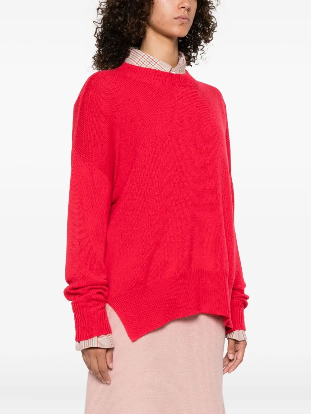 Jil Sander Kasjmier trui met ronde hals Rood