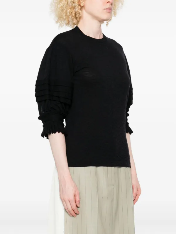 ジルサンダープリーツトップスブラウス Jil Sander プリーツスリーブ トップ | ブラック | FARFETCH JP