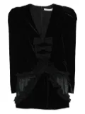 Alessandra Rich bow-detailed velvet mini dress - Black