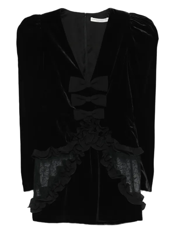 ワンピース ALESSANDRA RICH MINI DRESS VELVET DUCHESSE BOW Alessandra Rich VELVET MINI DRESS WITH DUCHESSE BOW