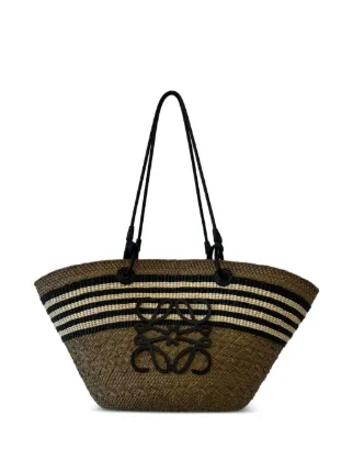 LOEWE x Paula's Ibiza Anagram stripe-detail Basket Bag | Marrom