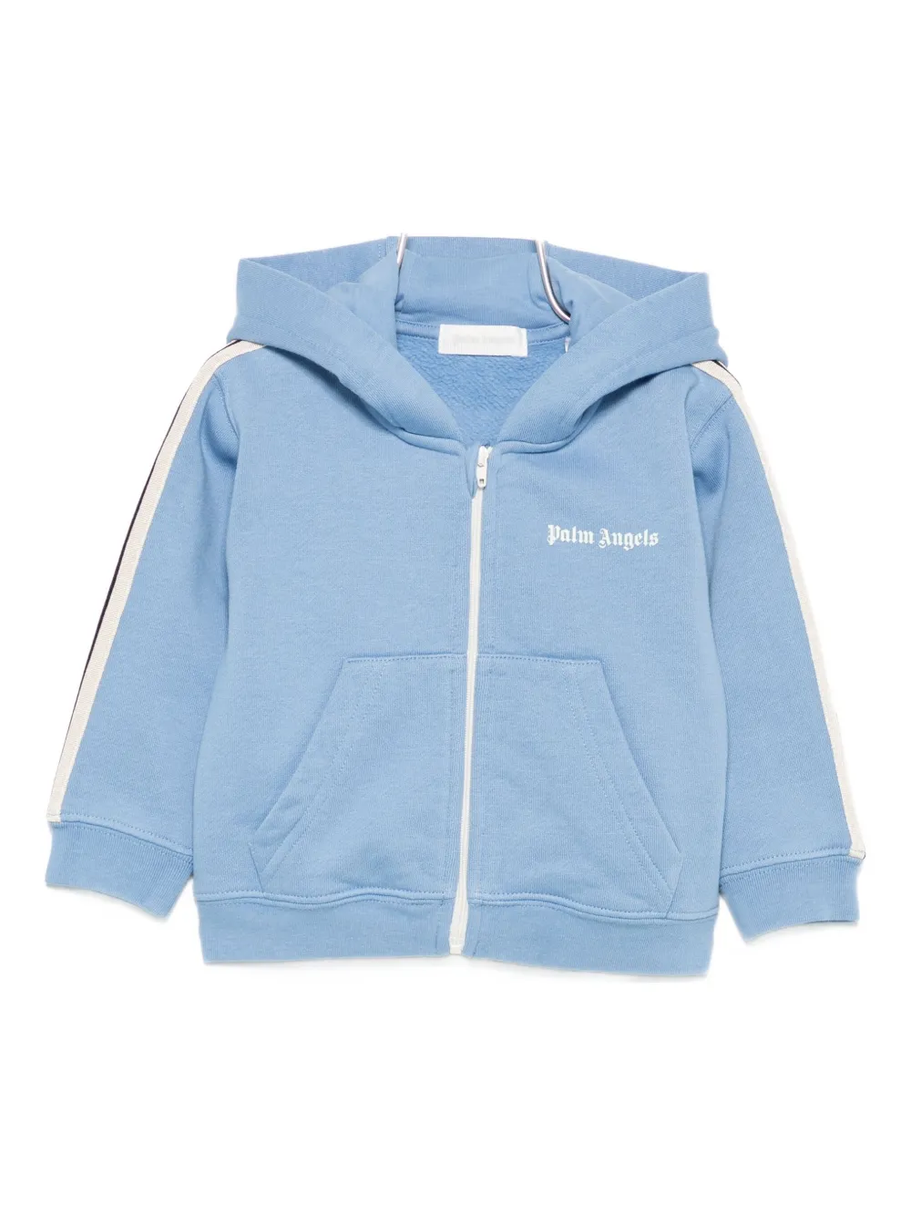 Palm Angels Kids stripe-detail hoodie Blauw