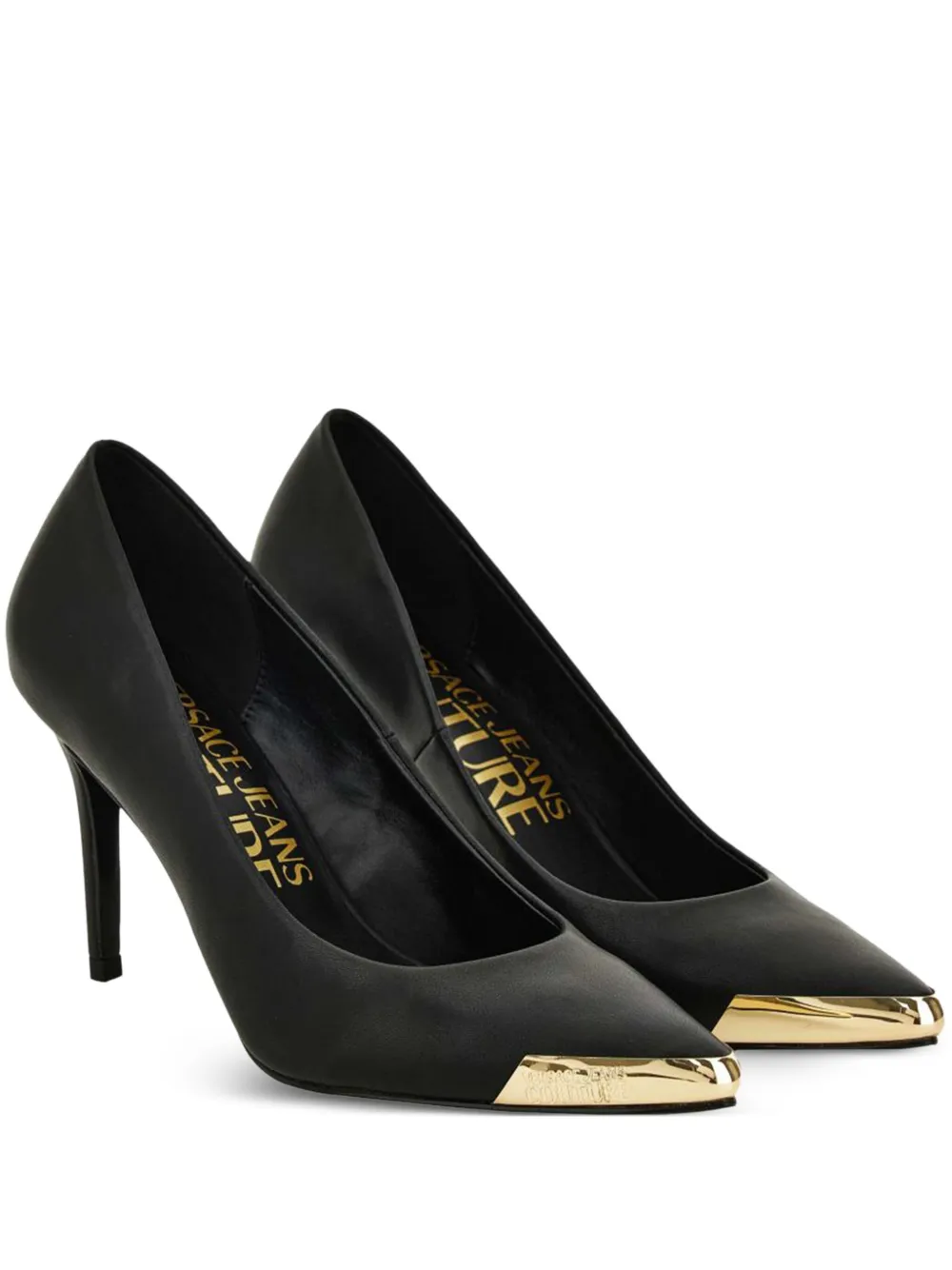 Versace Jeans Couture 85MM metallic-toe pumps | Black | Image 1