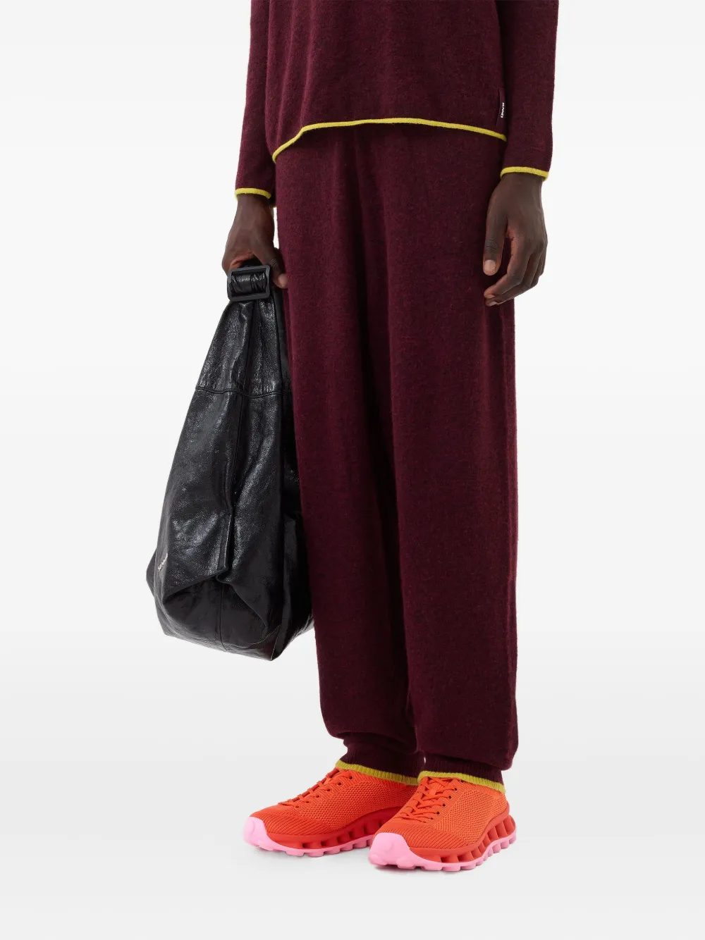 Sunnei Elastic-waistband Knit Trousers In Red