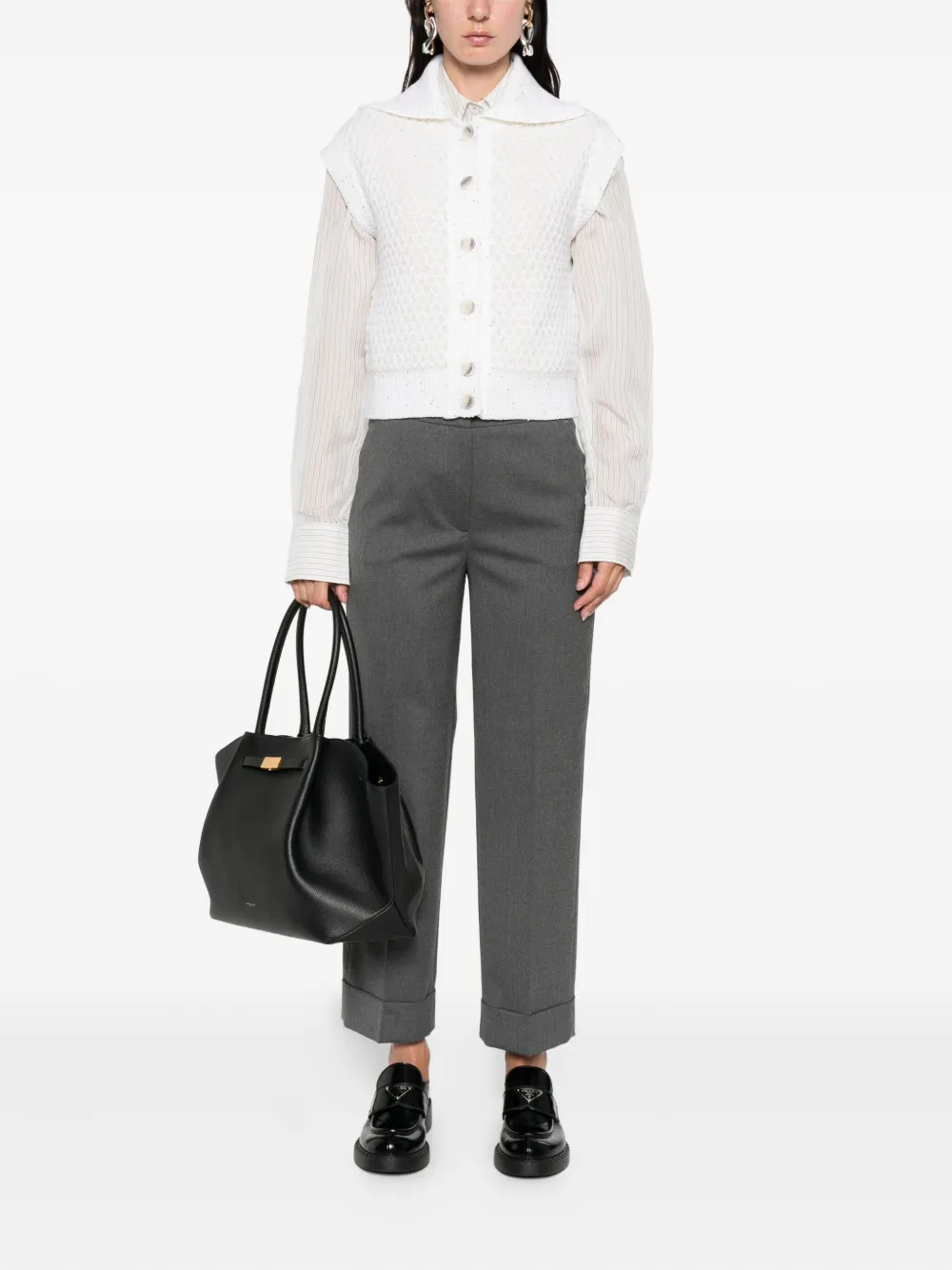 Peserico cuffed trousers Grijs
