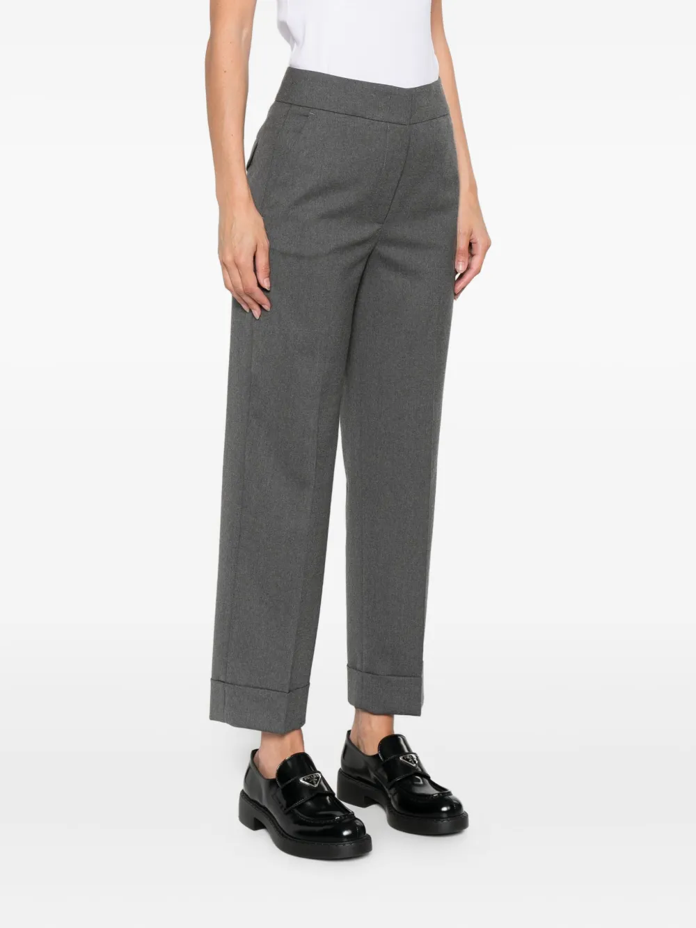 Peserico cuffed trousers Grijs