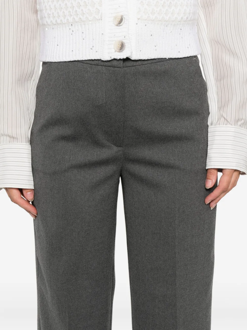 Peserico cuffed trousers Grijs