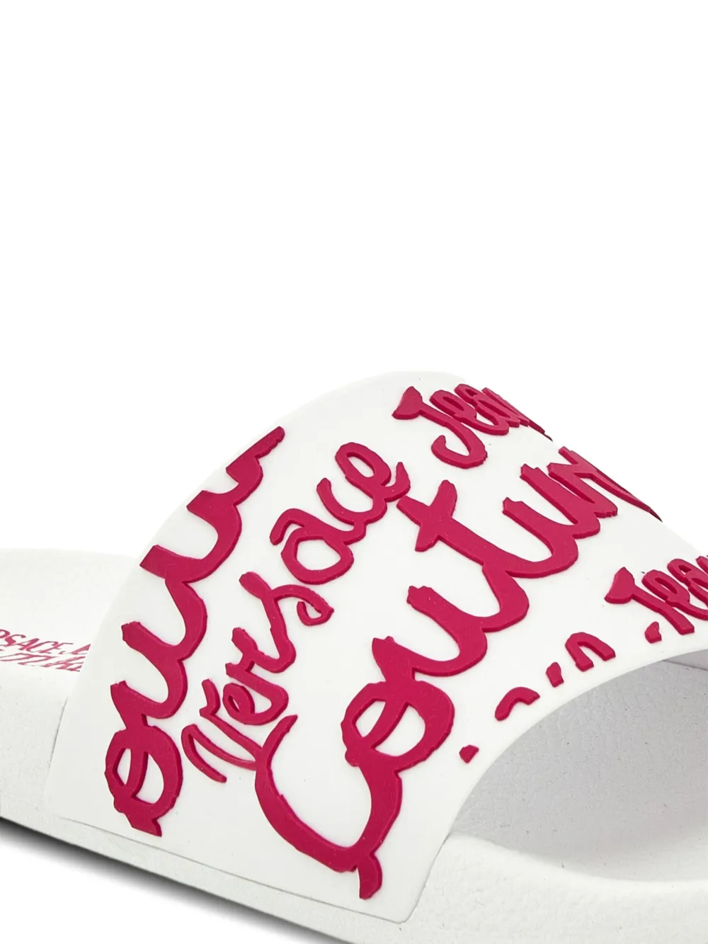 Versace Jeans Couture Slippers met logoprint Wit