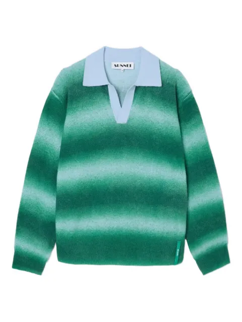 Sunnei ombré polo-collar sweater