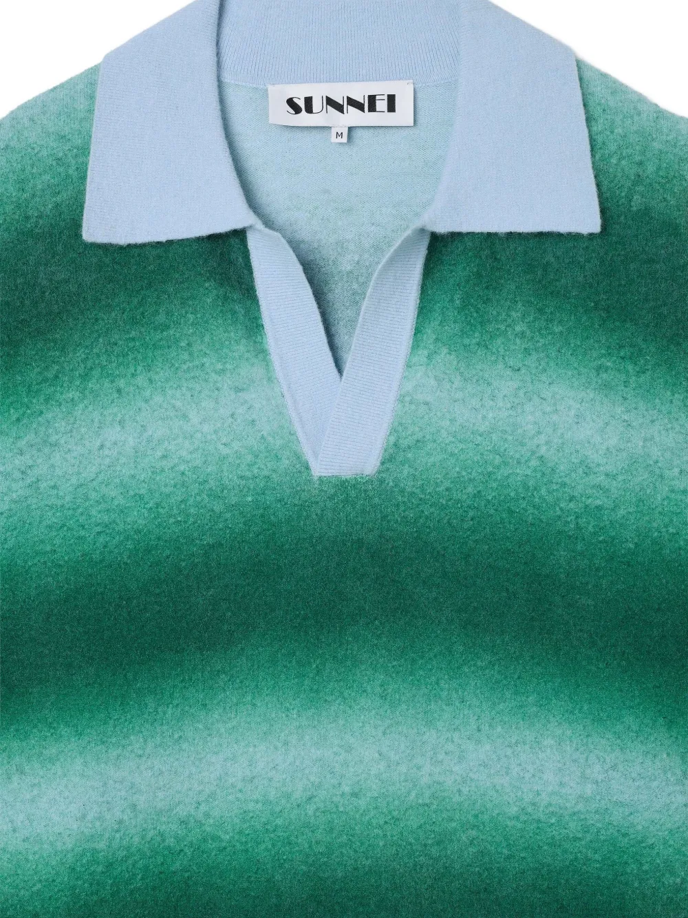 Sunnei Ombré Polo-collar Sweater In Green