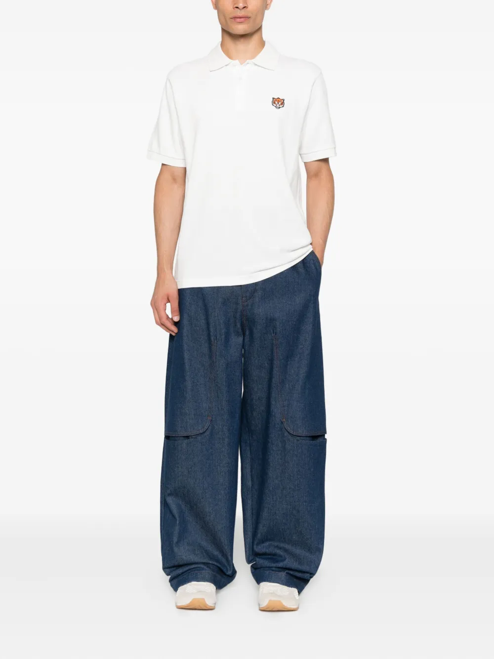 Kenzo Poloshirt met geborduurde tijger Wit