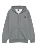 The North Face logo-embroidered zip-up hoodie - Grey