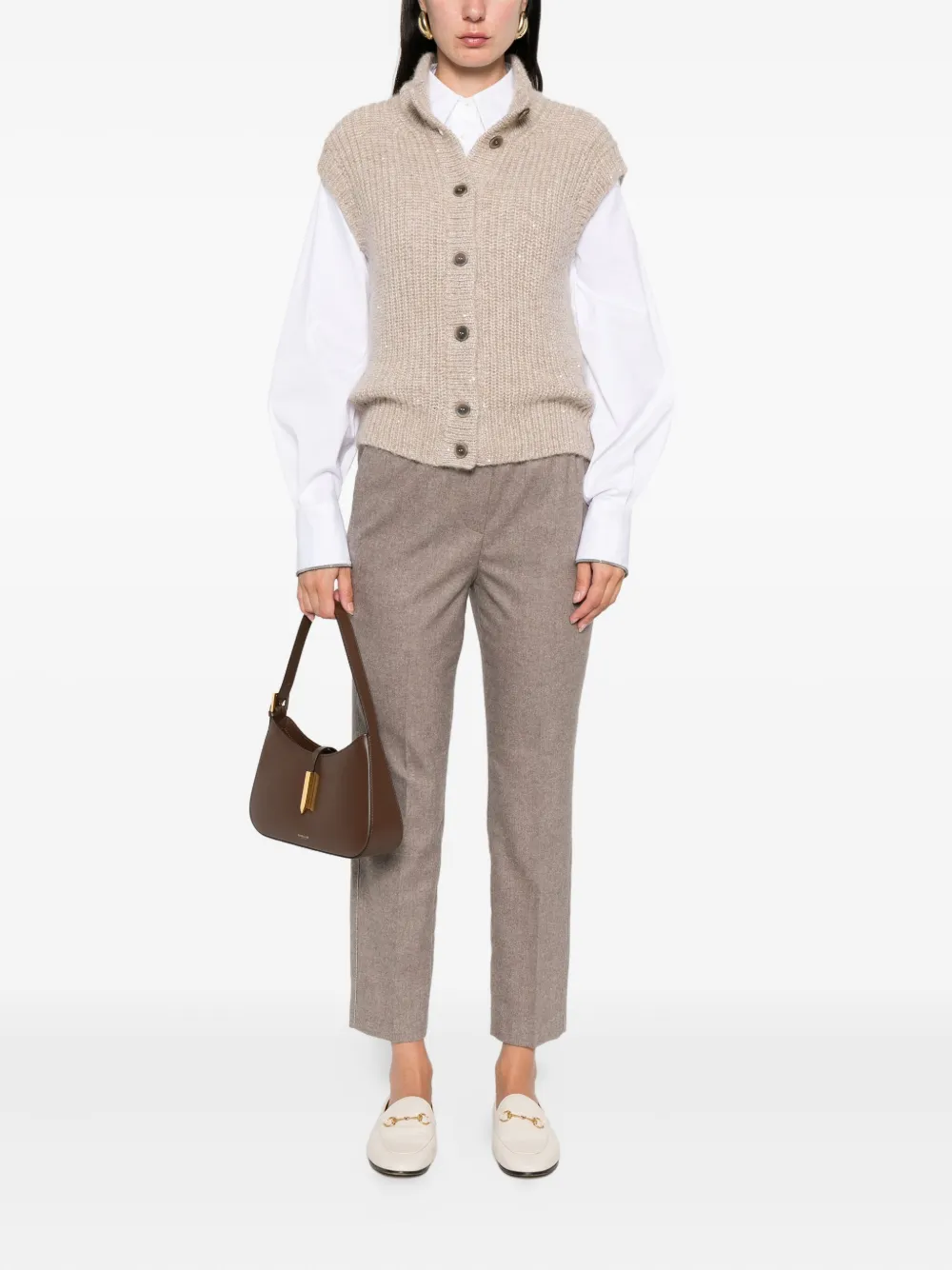 Peserico elastic-waist trousers Beige