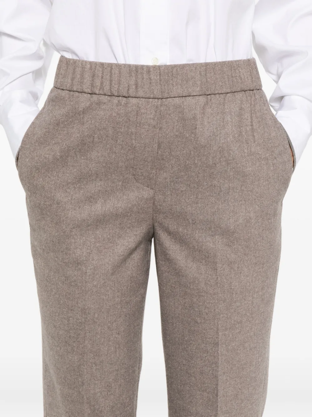 Peserico elastic-waist trousers Beige