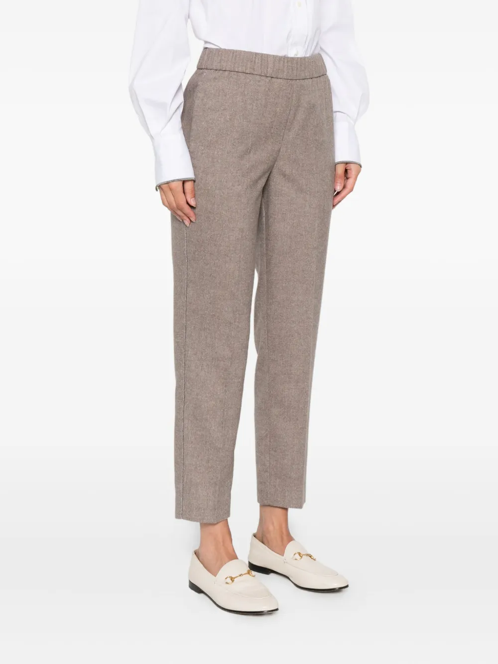 Peserico elastic-waist trousers Beige