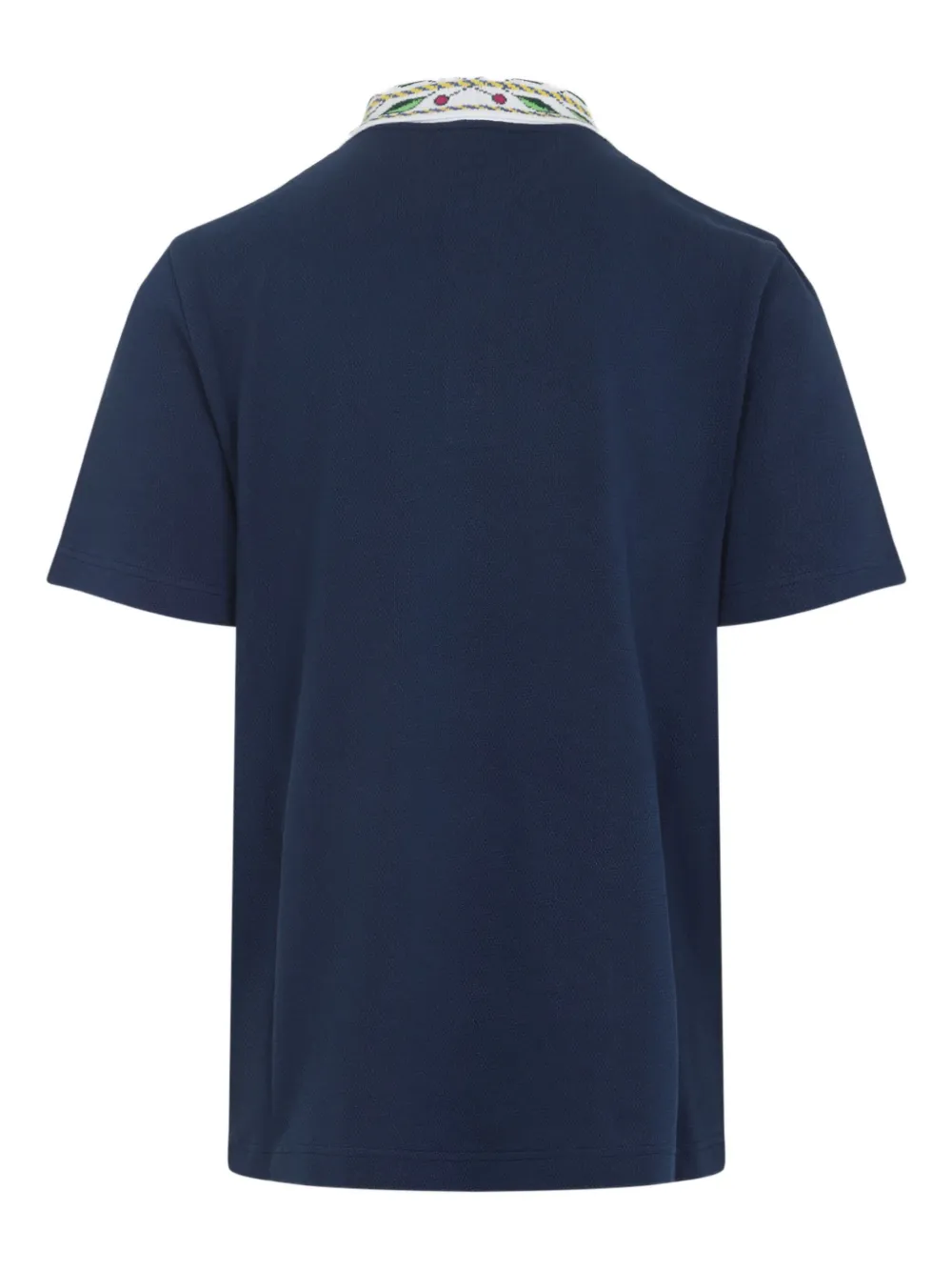 Casablanca Laurel cotton polo shirt Blauw