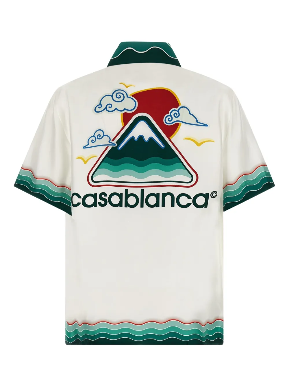 Casablanca Montagne Ondulée zijden overhemd - Wit
