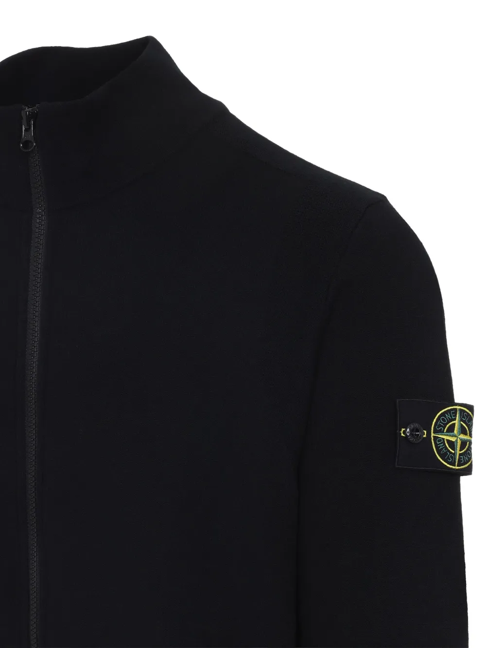 Stone Island Vest met logopatch en rits Zwart